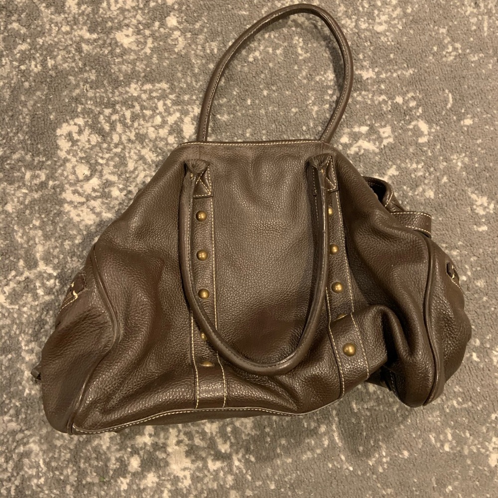 Large brown leather bag